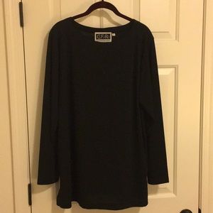 Black Tunic Top by Christian Francis Roth Sz Large